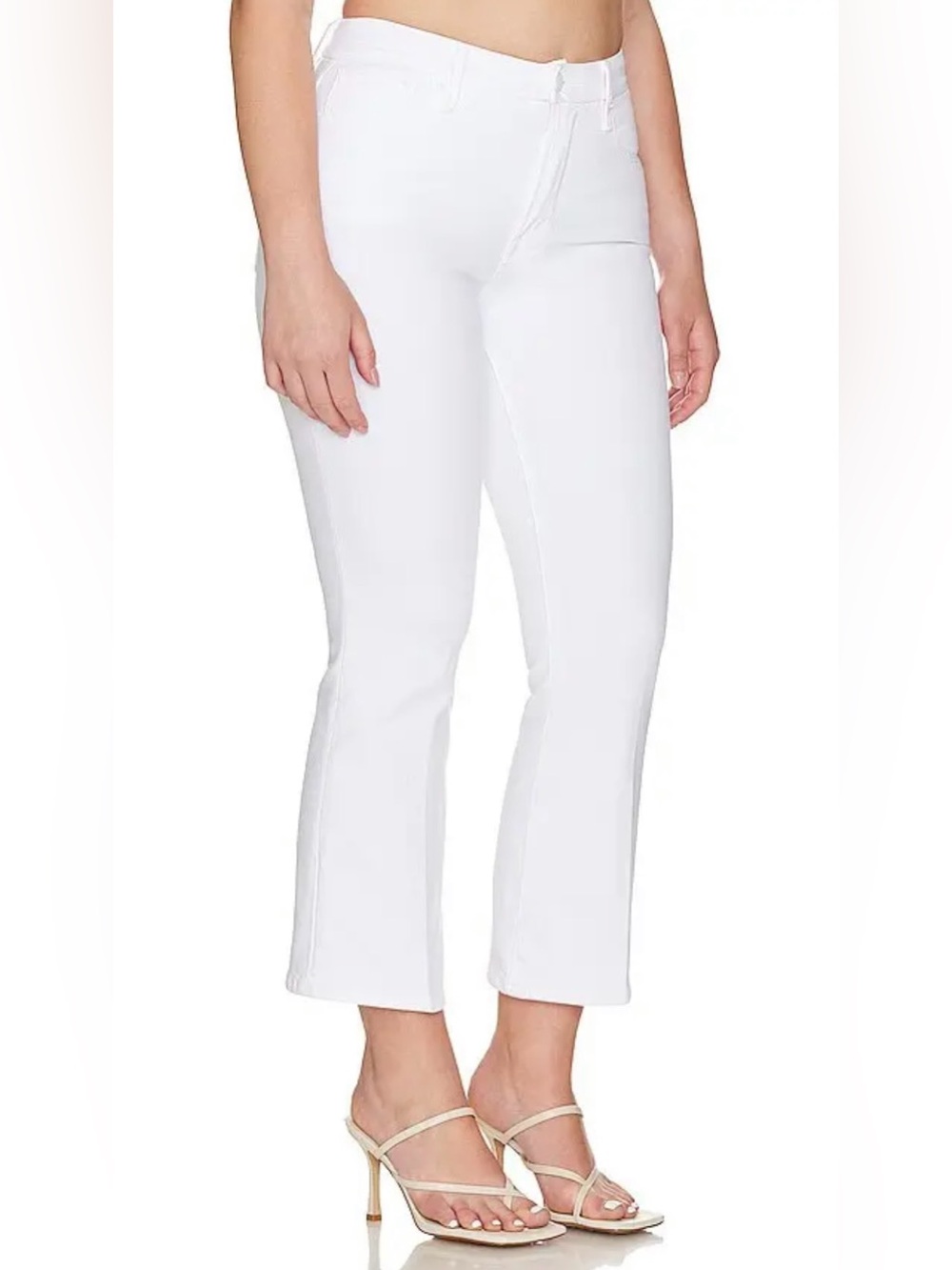 Good American Good Legs Crop Mini Bootcut Jeans White Size 16